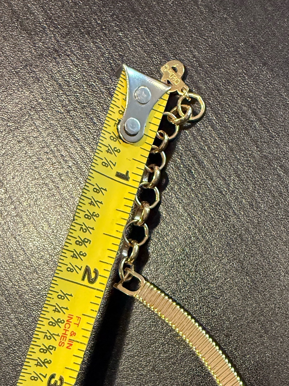 Vintage Christian Dior Gold Tone Snake Chain Necklace w/ Faux Pearl Accent - Picture 14 of 14